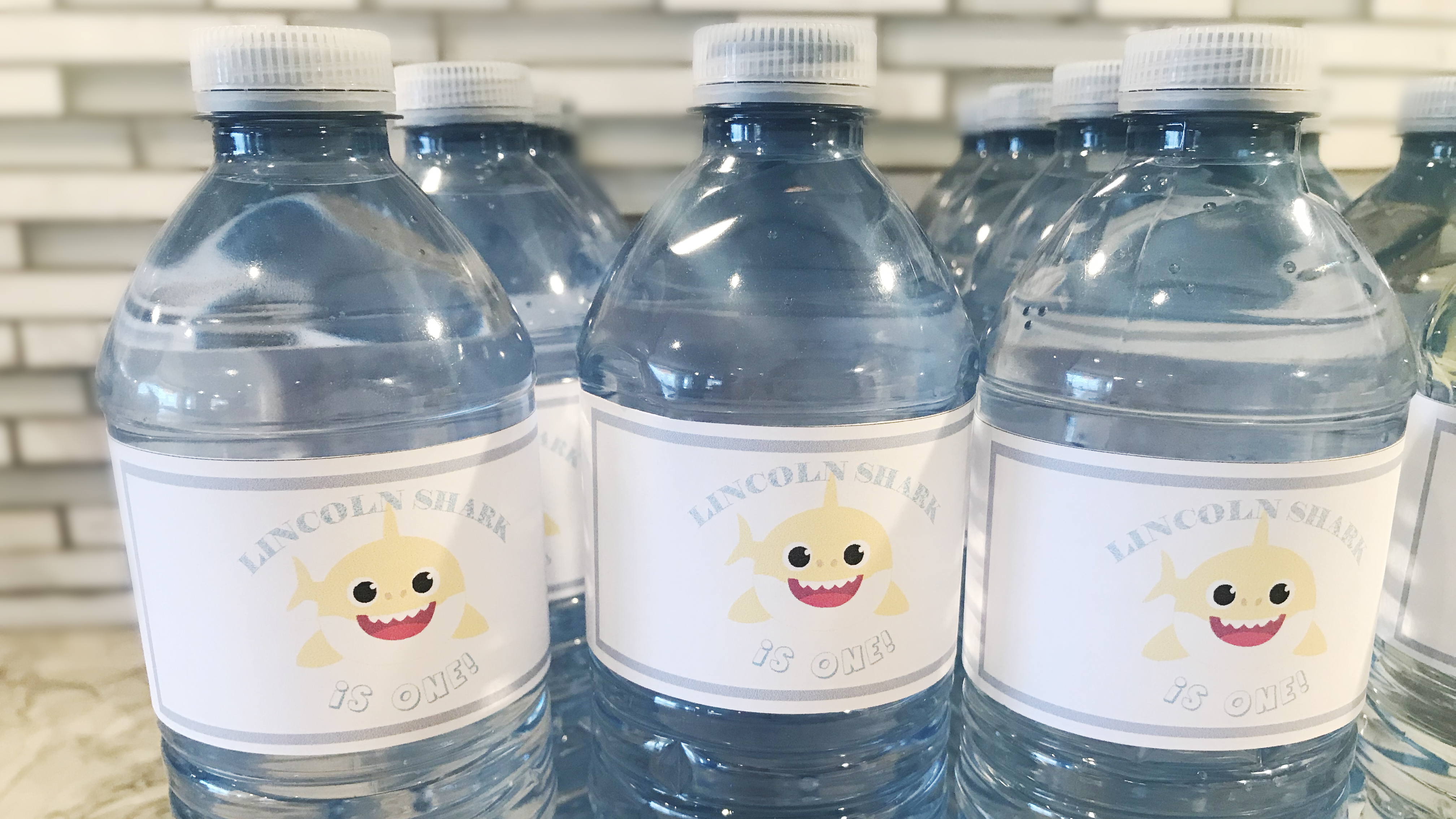 Baby Shark Birthday Water Bottle Labels 